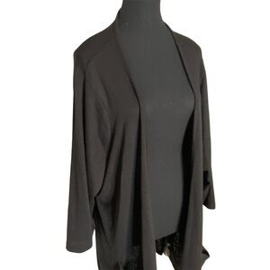 PENNINGTONS Women’s Black Open Front Cardigan Plus Size Pockets